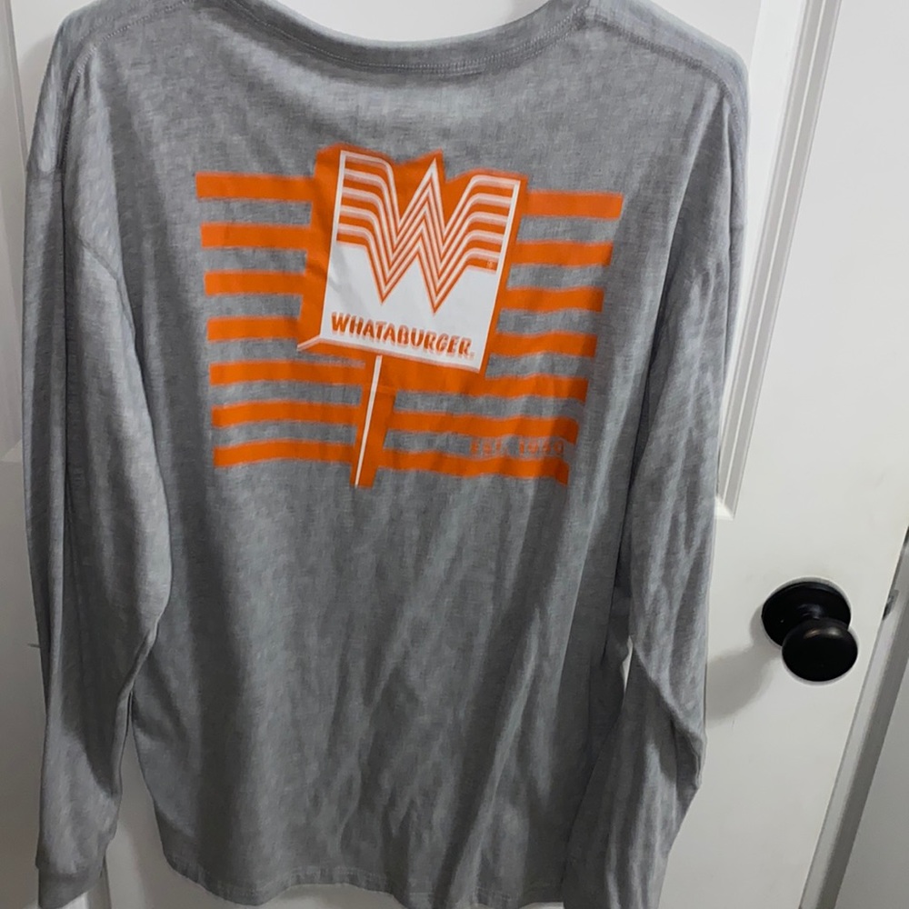 Orange and grey whataburger long sleeve, negotiable